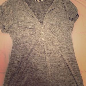 Gray short sleeve blouse